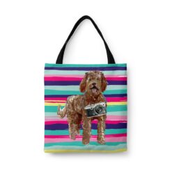 travel dogs tote labradoodle beach front view White