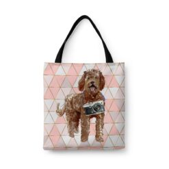 travel dogs tote labradoodle luxe front view White