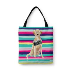 Labrador retriever Travel Style Tote Bag 31 travel dogs tote labrador retriever beach front view White