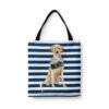 Labrador retriever Travel Style Tote Bag 1 travel dogs tote labrador retriever nautical stripes front view White