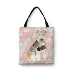 Lakeland Terrier Travel Style Tote Bag 30 travel dogs tote lakeland terrier luxe front view White