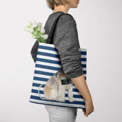 Lakeland Terrier Travel Style Tote Bag 38 travel dogs tote lakeland terrier nautical stripes tote woman jumper view