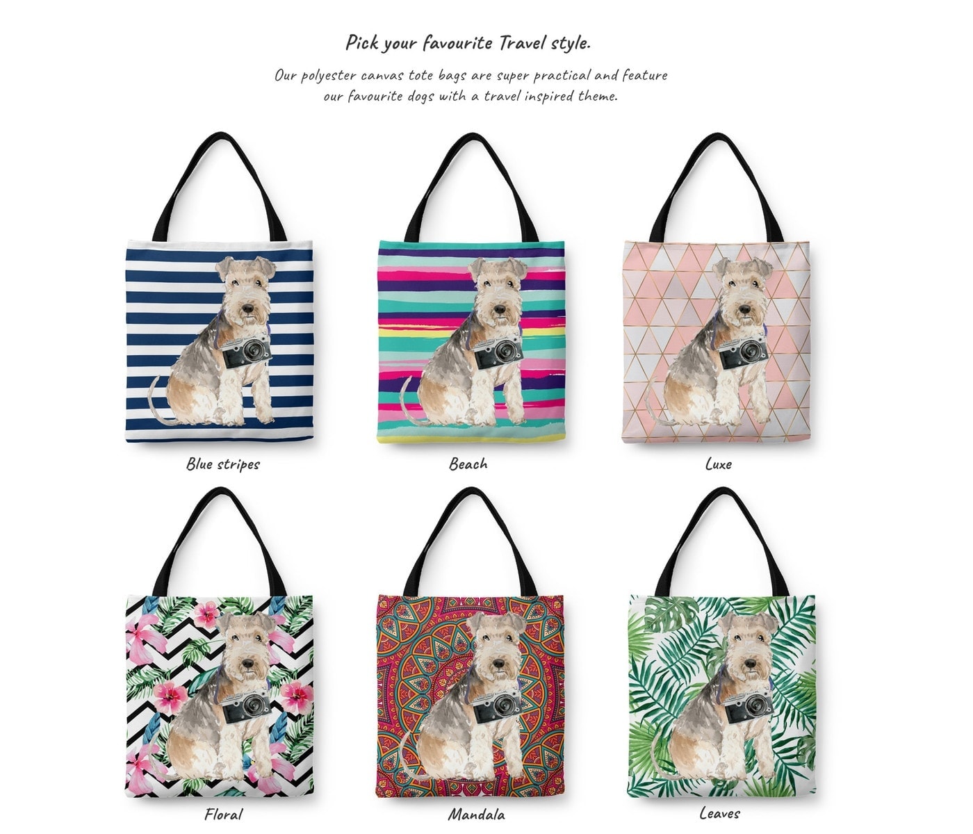 Lakeland Terrier Travel Style Tote Bag 4 Lakeland Terrier Travel Style Tote Bag - Image 2