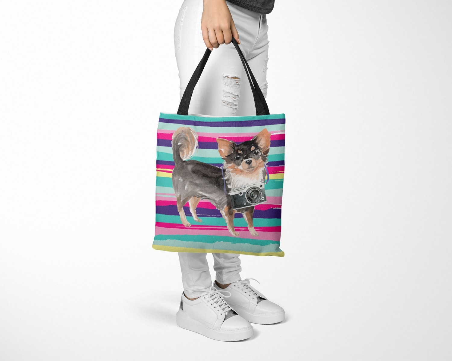 Long Haired Chihuahua Travel Style Tote Bag 14 Long Haired Chihuahua Travel Style Tote Bag - Image 12