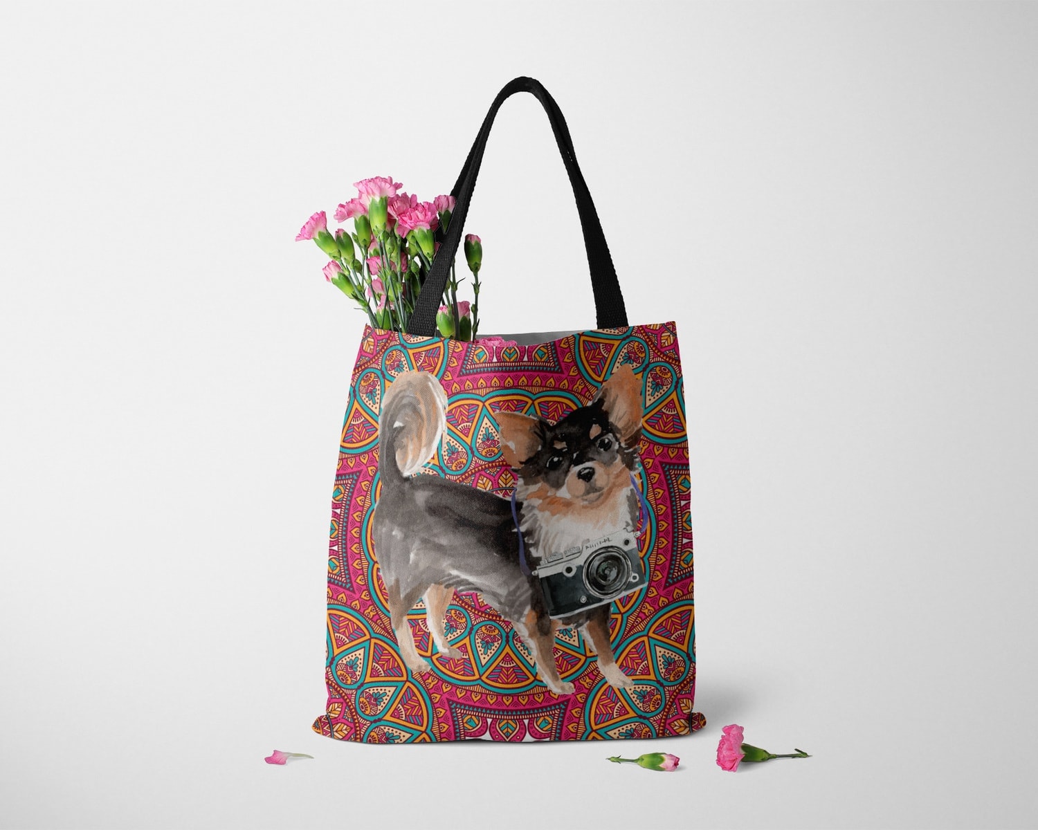 Long Haired Chihuahua Travel Style Tote Bag 12 Long Haired Chihuahua Travel Style Tote Bag - Image 10