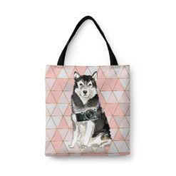 travel dogs tote malamute luxe front view White