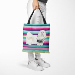 Maltese Travel Style Tote Bag 39 travel dogs tote maltese beach tote woman trowsers walking view