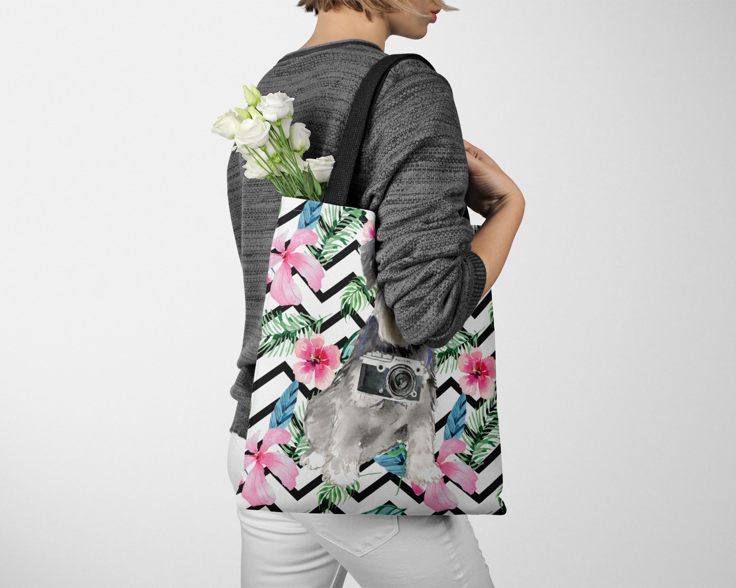 Miniature Schnauzer Travel Style Tote Bag 15 Miniature Schnauzer Travel Style Tote Bag - Image 13