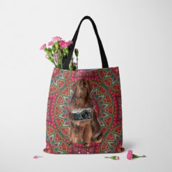 Newfoundland Travel Style Tote Bag 37 travel dogs tote newfoundland mandala tote standing carnations