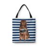 Newfoundland Travel Style Tote Bag 1 travel dogs tote newfoundland nautical stripes front view White