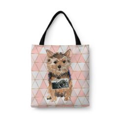 Norfolk Terrier Travel Style Tote Bag 30 travel dogs tote norfolk terrier luxe front view White