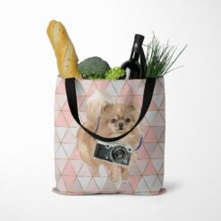 Pomeranian Travel Style Tote Bag 36 travel dogs tote pomeranian luxe tote standing food
