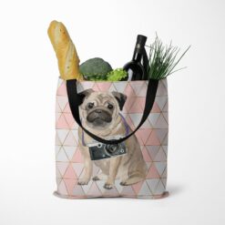 Pug Travel Style Tote Bag 36 travel dogs tote pug luxe tote standing food