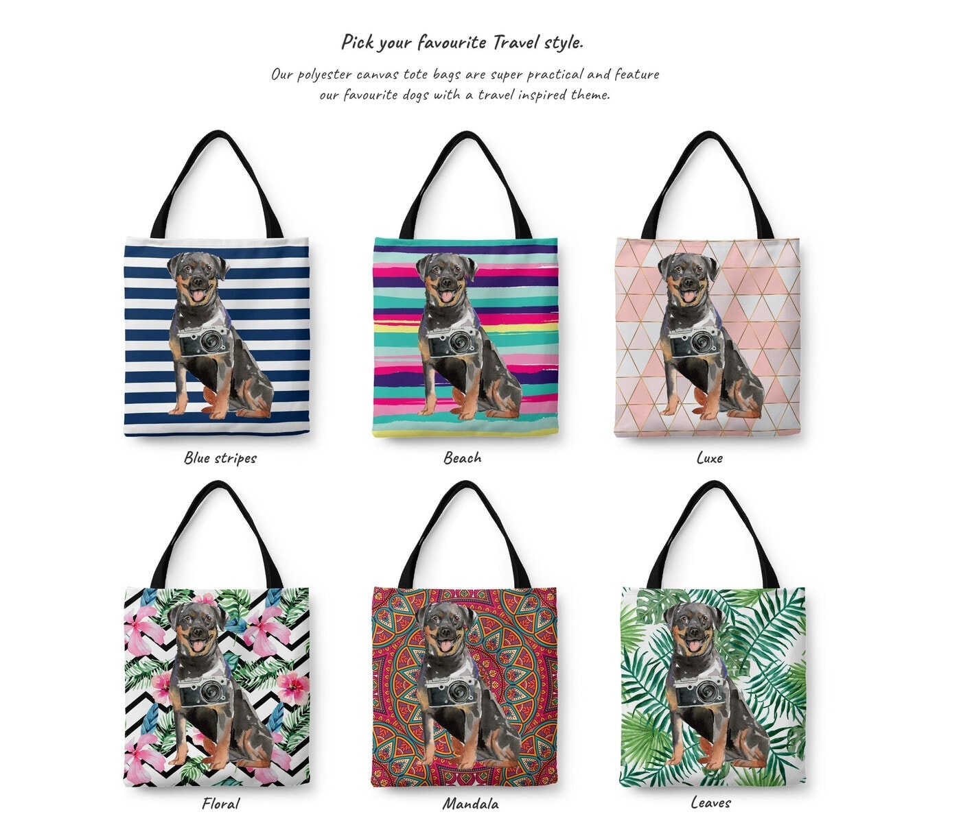 Rottweiler Travel Style Tote Bag 4 Rottweiler Travel Style Tote Bag - Image 2