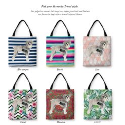 Schnauzer Travel Style Tote Bag 29 travel dogs tote schnauzer variations