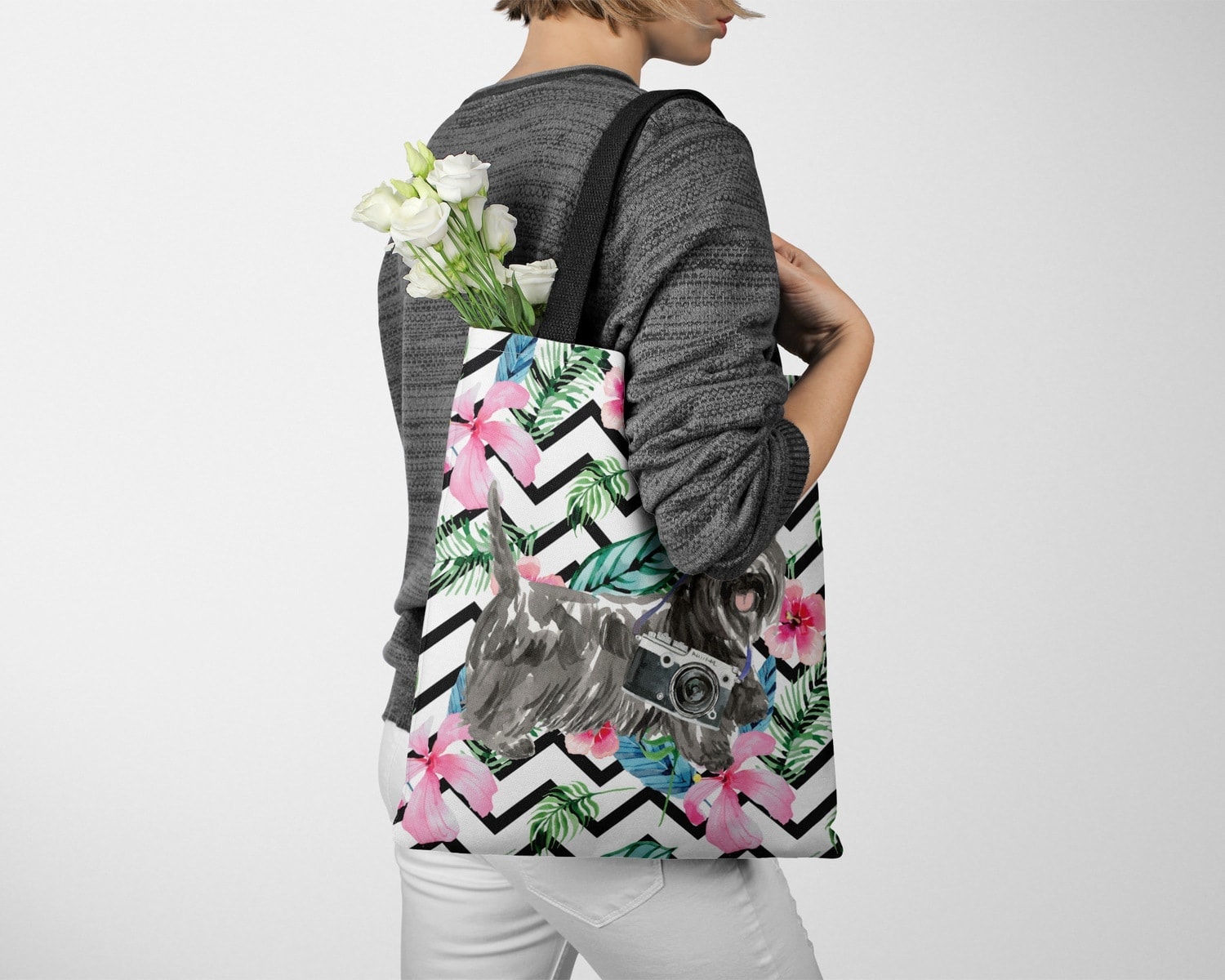 Scottish Terrier Travel Style Tote Bag 15 Scottish Terrier Travel Style Tote Bag - Image 13