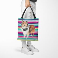 Shetland Sheepdog Travel Style Tote Bag 39 travel dogs tote shetland sheepdog beach tote woman trowsers walking view