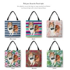 Shetland Sheepdog Travel Style Tote Bag 29 travel dogs tote shetland sheepdog variations