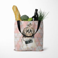 Shih tzu Long hair Travel Style Tote Bag 36 travel dogs tote shih tzu long hair luxe tote standing food