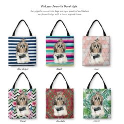 Shih tzu Long hair Travel Style Tote Bag 29 travel dogs tote shih tzu long hair variations