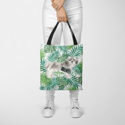 Shih tzu Short hair Travel Style Tote Bag 35 travel dogs tote shih tzu short hair leaves tote woman trowsers front view