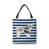 Shih tzu Short hair Travel Style Tote Bag 2 travel dogs tote shih tzu short hair nautical stripes front view White