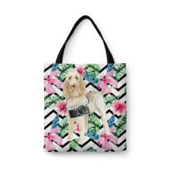 Spinone Italiano Travel Style Tote Bag 32 travel dogs tote spinone italiano geometric tropical front view White
