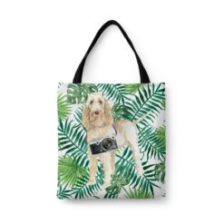 Spinone Italiano Travel Style Tote Bag 33 travel dogs tote spinone italiano leaves front view White