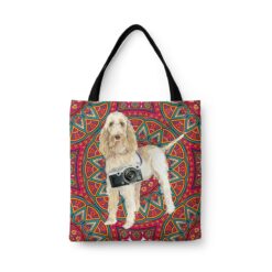 Spinone Italiano Travel Style Tote Bag 34 travel dogs tote spinone italiano mandala front view White