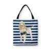 Spinone Italiano Travel Style Tote Bag 1 travel dogs tote spinone italiano nautical stripes front view White