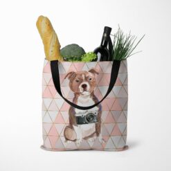 travel dogs tote staffordshire bull terrier luxe tote standing food