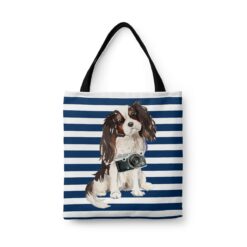Tri colour King Charles Spaniel Travel Style Tote Bag