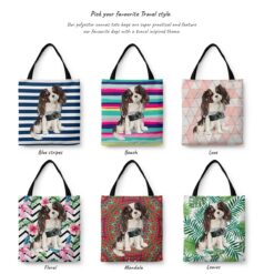 travel dogs tote tri colour king charles spaniel variations