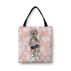 Weimaraner Travel Style Tote Bag 30 travel dogs tote weimaraner luxe front view White