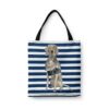 Weimaraner Travel Style Tote Bag 2 travel dogs tote weimaraner nautical stripes front view White