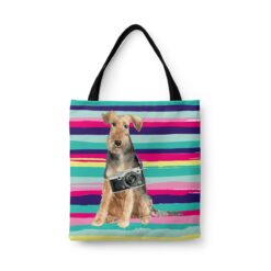travel dogs tote welsh terrier beach front view White