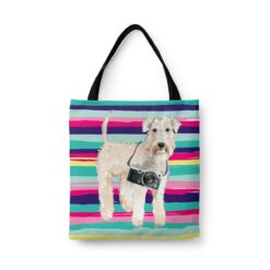 Wheaten Terrier Travel Style Tote Bag 31 travel dogs tote wheaten terrier beach front view White