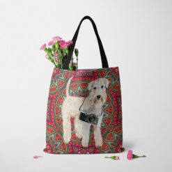 Wheaten Terrier Travel Style Tote Bag 37 travel dogs tote wheaten terrier mandala tote standing carnations