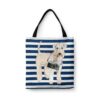 travel dogs tote wheaten terrier nautical stripes front view White