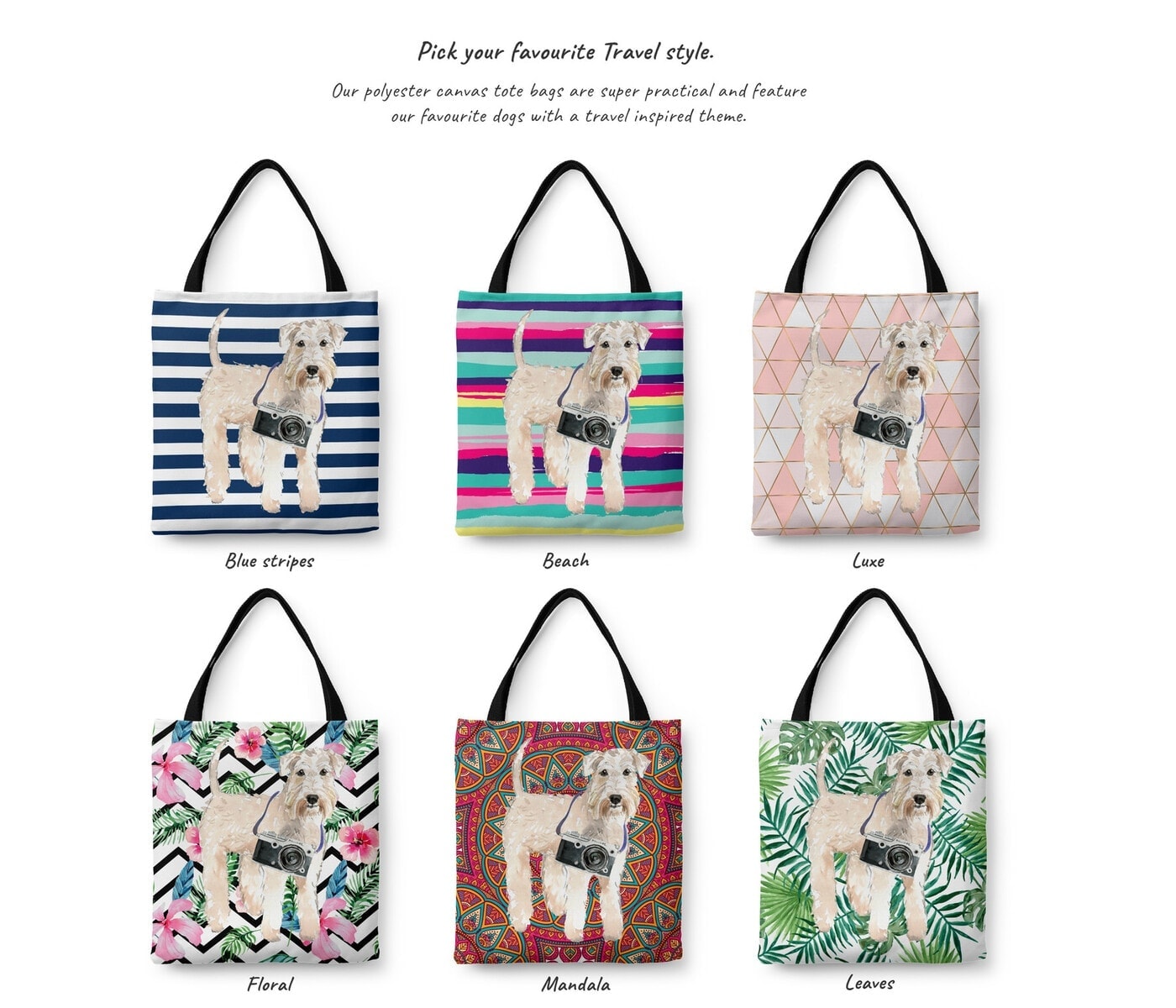 Wheaten Terrier Travel Style Tote Bag 4 Wheaten Terrier Travel Style Tote Bag - Image 2