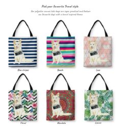 travel dogs tote white collie variations