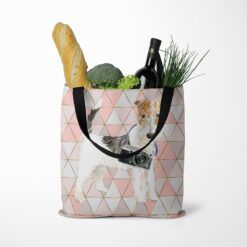 Wire Haired Fox Terrier Travel Style Tote Bag 36 travel dogs tote wire haired fox terrier luxe tote standing food
