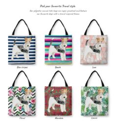 Wire Haired Fox Terrier Travel Style Tote Bag 29 travel dogs tote wire haired fox terrier variations