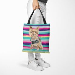 Yorkshire Terrier Travel Style Tote Bag 39 travel dogs tote yorkshire terrier beach tote woman trowsers walking view
