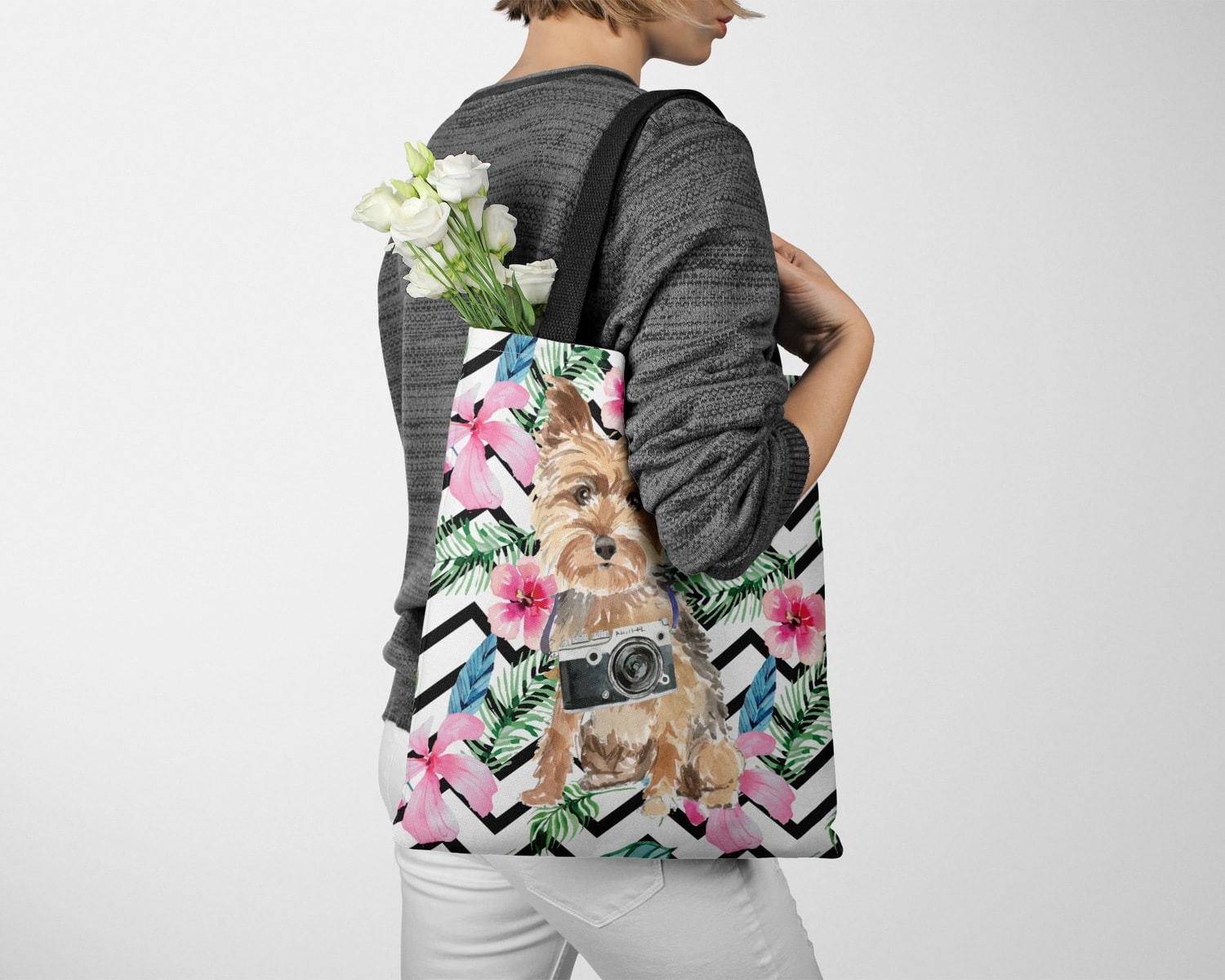 Yorkshire Terrier Travel Style Tote Bag 15 Yorkshire Terrier Travel Style Tote Bag - Image 13