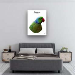 Custom Bird painting portrait canvas print - Personalised portrait of your pet from a photo 20 personalised pet portrait canvas bird painting white bedroom