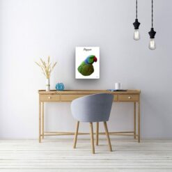 Custom Bird painting portrait canvas print - Personalised portrait of your pet from a photo 23 personalised pet portrait canvas bird painting white office