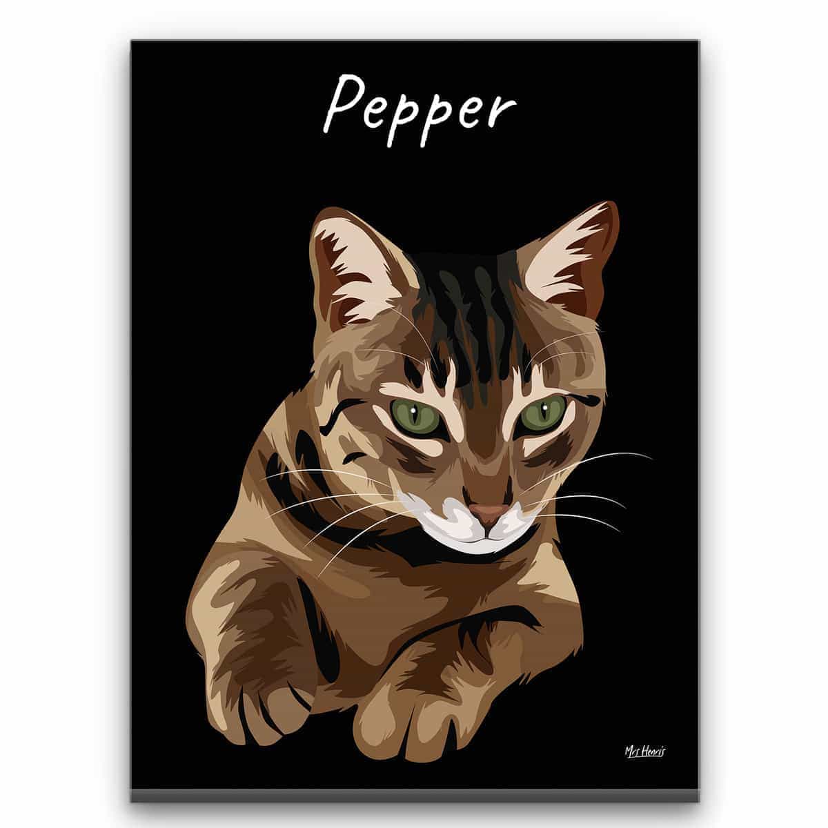 Custom Cat illustration portrait canvas print - Personalised portrait of your pet from a photo 10 Custom Cat illustration portrait canvas print - Personalised portrait of your pet from a photo - Image 8