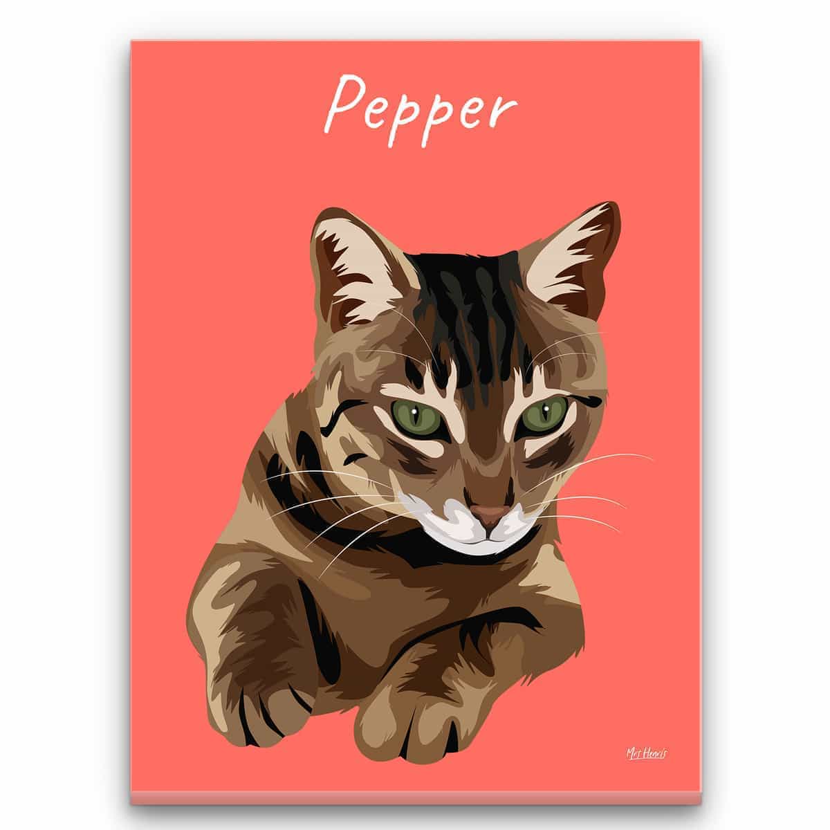 Custom Cat illustration portrait canvas print - Personalised portrait of your pet from a photo 11 Custom Cat illustration portrait canvas print - Personalised portrait of your pet from a photo - Image 9