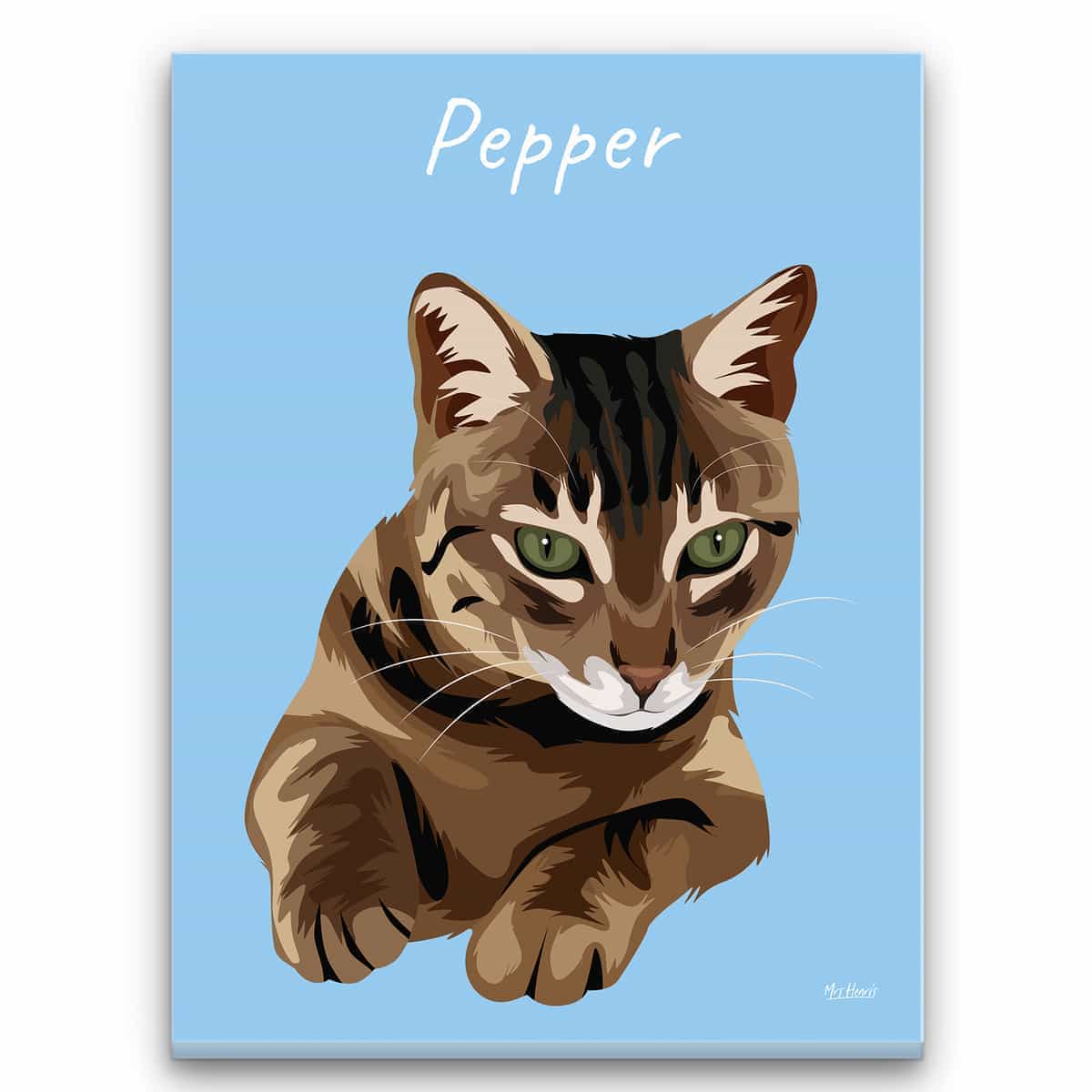 Custom Cat illustration portrait canvas print - Personalised portrait of your pet from a photo 13 Custom Cat illustration portrait canvas print - Personalised portrait of your pet from a photo - Image 11